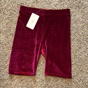 Fabletics Womens Velvet Shorts - Burgundy